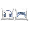 Blue Gaming Accessories White Print Polyester 18 In. X 18 In. Throw Pillow Set of 2