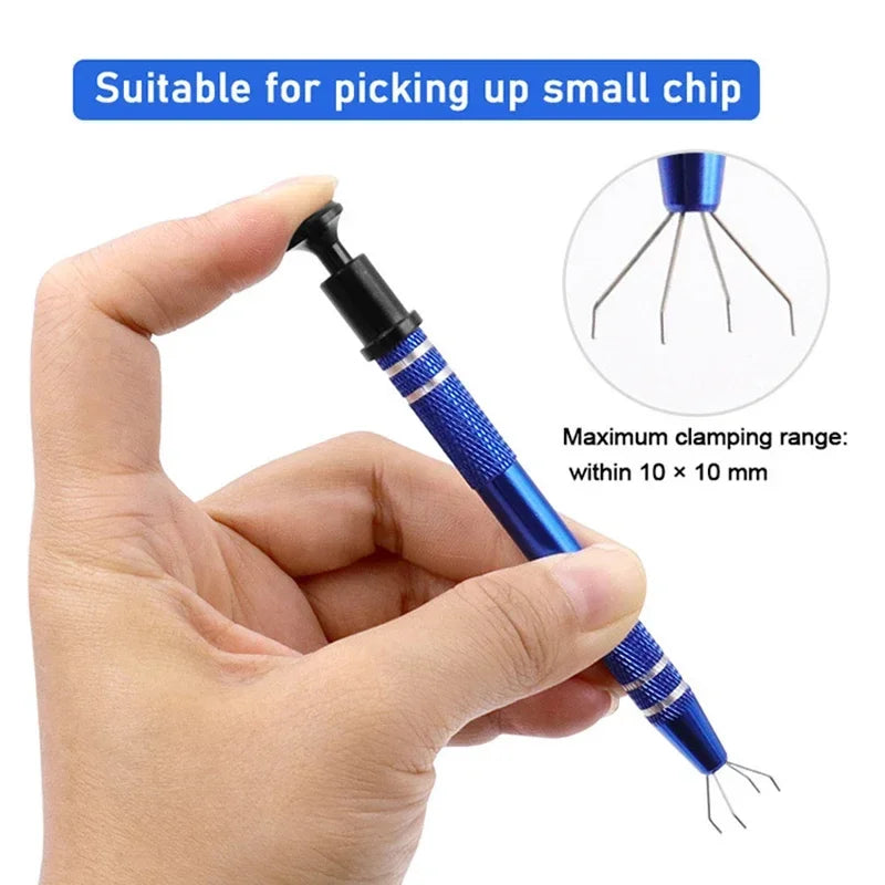 IC Chip Remover Tool Electronic Component Extractor Puller Diamond Jewelry Claw Tweezers for Small Parts Pickup Hand Tools
