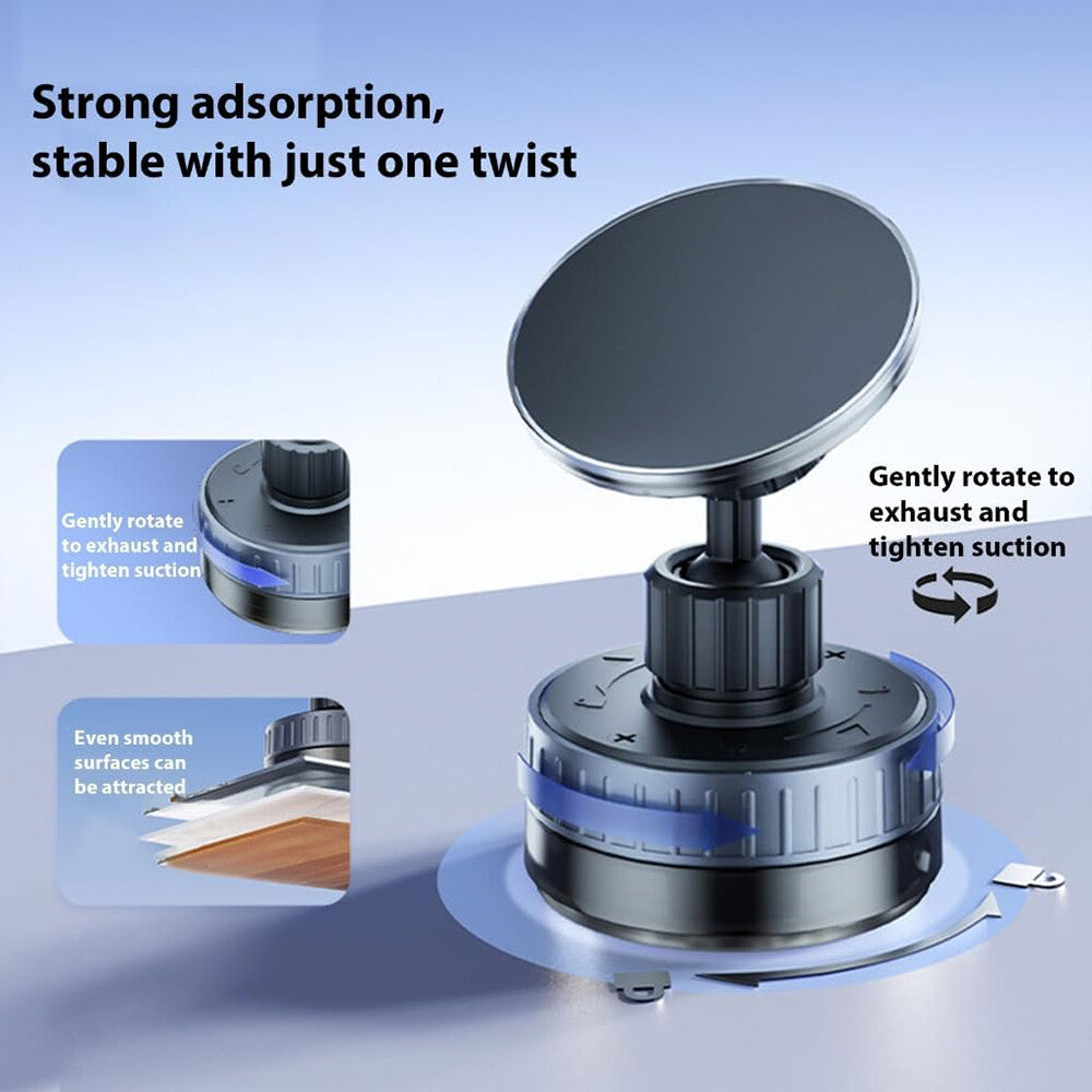 Magnetic Vacuum Car Phone Holder and Wall/Table Mount for MagSafe Compatibility