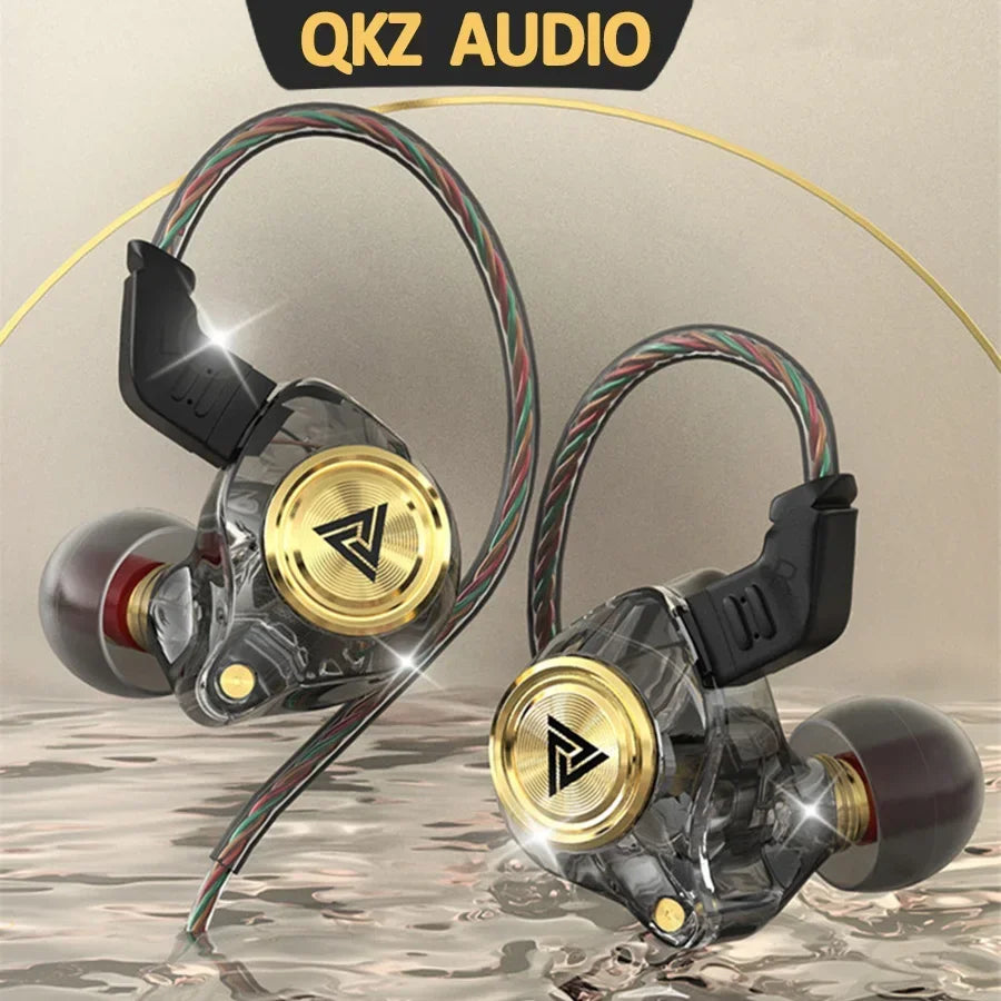 QKZ AK3 Wired Earphones with Microphone - Hi-Fi Music Monitor Headphones with Noise Cancellation for Sports and Gaming