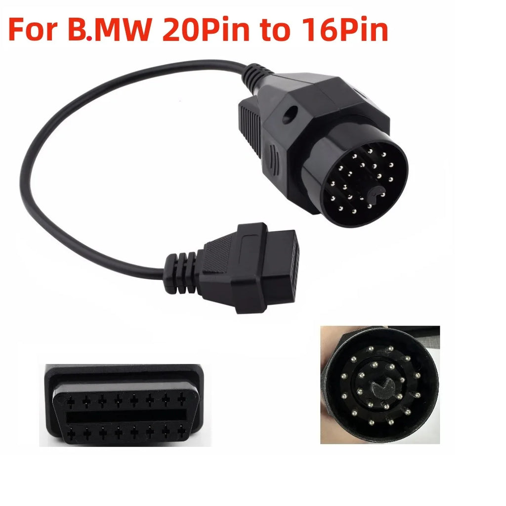 For B.MW 20Pin OBD II OBD Adapter for B.MW 20 PIN to OBD2 16 PIN Female Connector E36 E39 X5 Z3