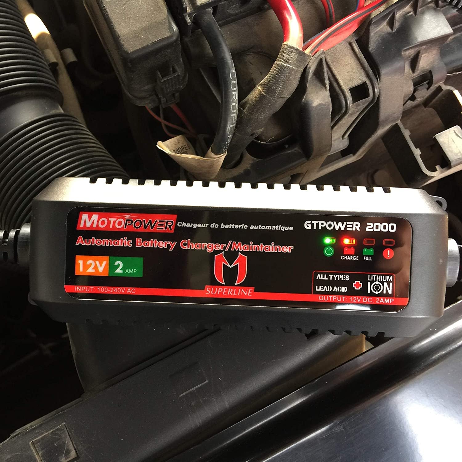 MOTOPOWER MP00207A 12V 2Amp Automatic Battery Charger Maintainer