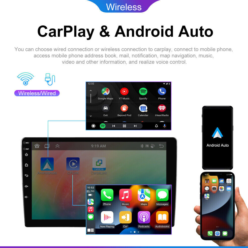 10.1'' 4+64GB Android 13 Car Stereo Radio 2Din IPS Carplay BT GPS Wifi Head Unit