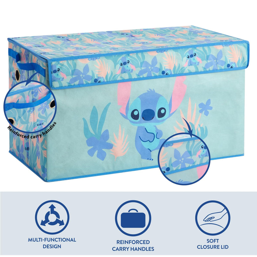 Stitch Collapsible Storage Trunk with Child-Friendly Design for Organizing Toys, Clothing, and Books