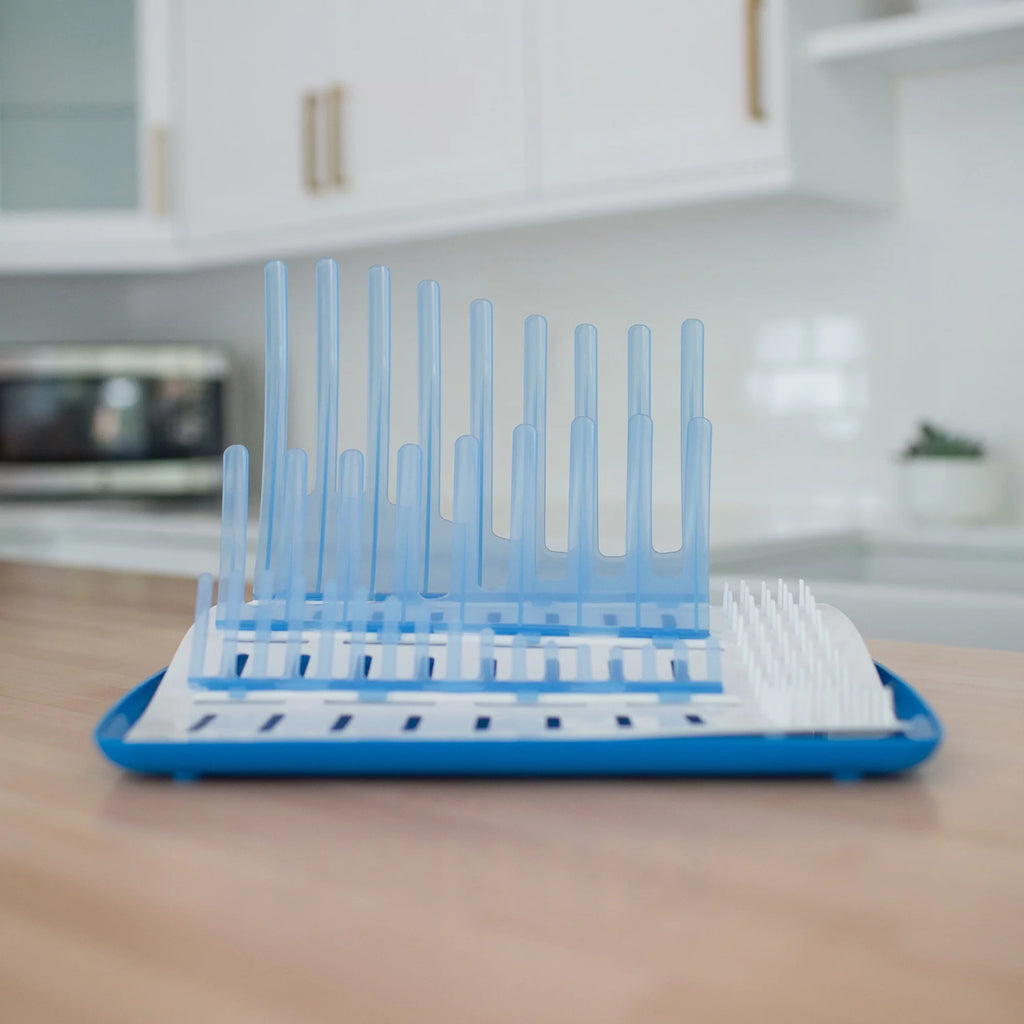 Dr. Brown'S Folding Baby Bottle Drying Rack for Easy Storage, Dry Baby Essentials, BPA Free, Blue