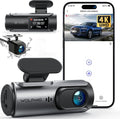 4K Front and 1080P Rear Dual Dash Cam - 3" IPS Screen, 170° Wide Angle, Night Vision, G-Sensor, Loop Recording, Parking Monitor, 128GB Support
