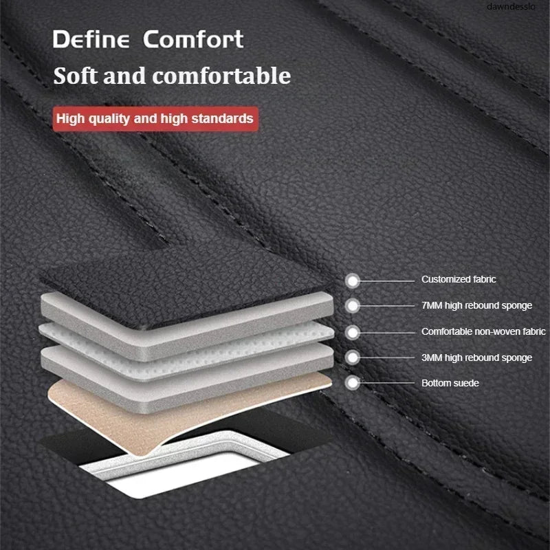 PU Leather Auto Seat Covers for Front Split Bench - Universal Fit for Cars and SUVs - All-Season Protection