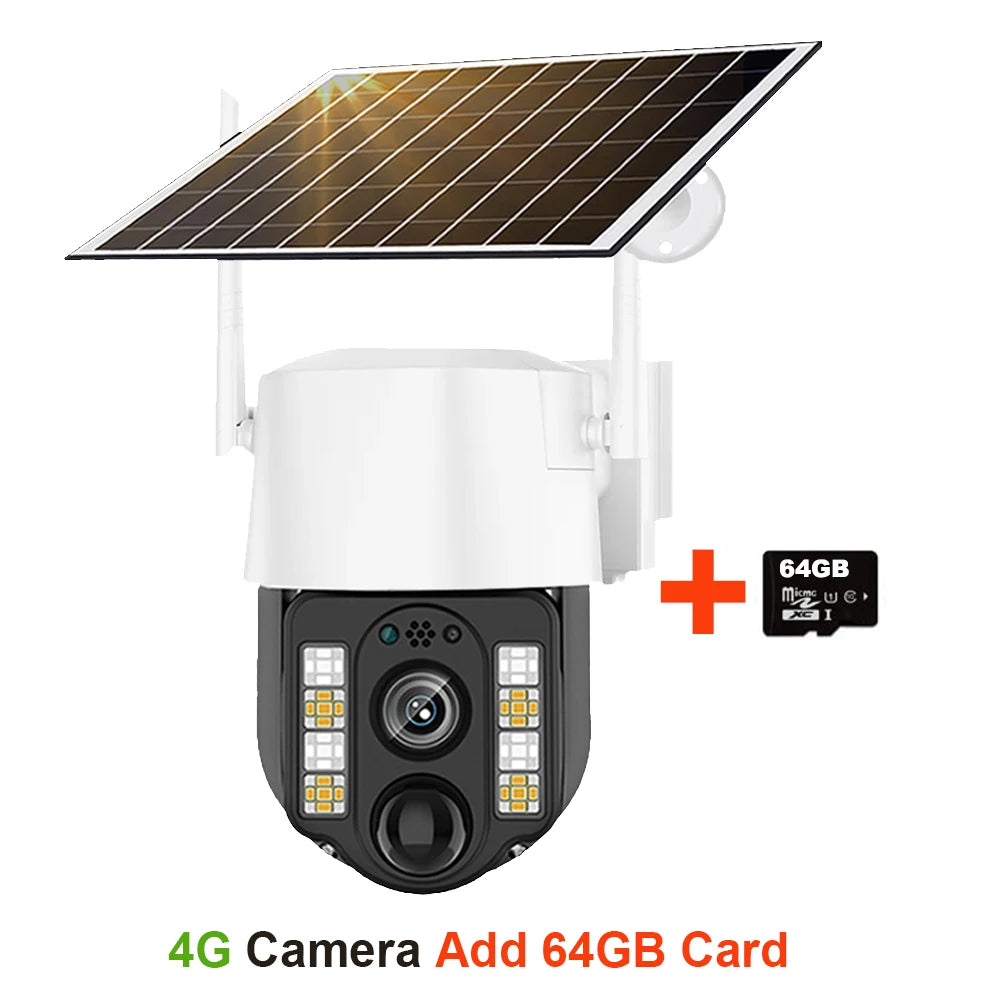 V380 Pro Solar Camera 4G Sim Outdoor PIR Human Detect Wireless Camaras Powered Energy Waterproof CCTV Home Security Protection