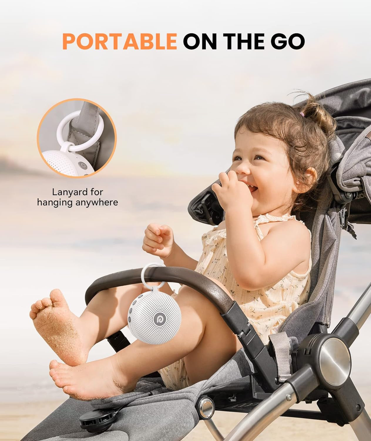 Dreamegg Portable White Noise Machine - 21 Soothing Sounds, Long Battery Life, Perfect for Sleep, Office, Travel & Baby Care