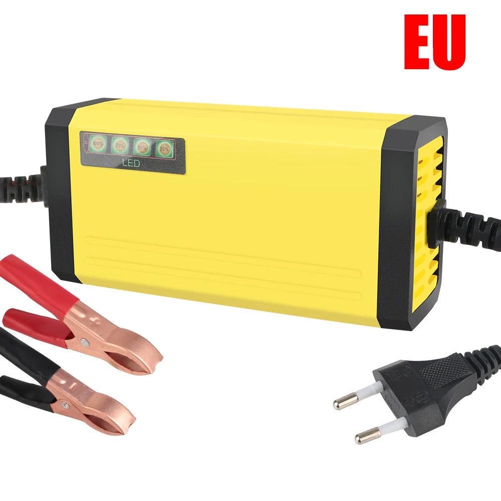 220V Power Puls Repair Charger Car Battery Charger 12V 2A LED Display Moto Truck Battery Charger Wet Dry Lead Acid Battery