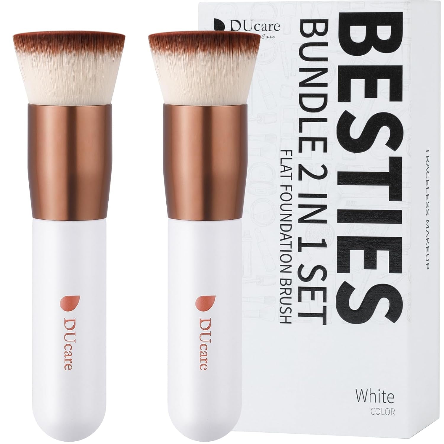 Ducare Premium Flat Top Kabuki Foundation Brush - Perfect for Liquid, Cream, and Powder Makeup - Stylish Pink Design