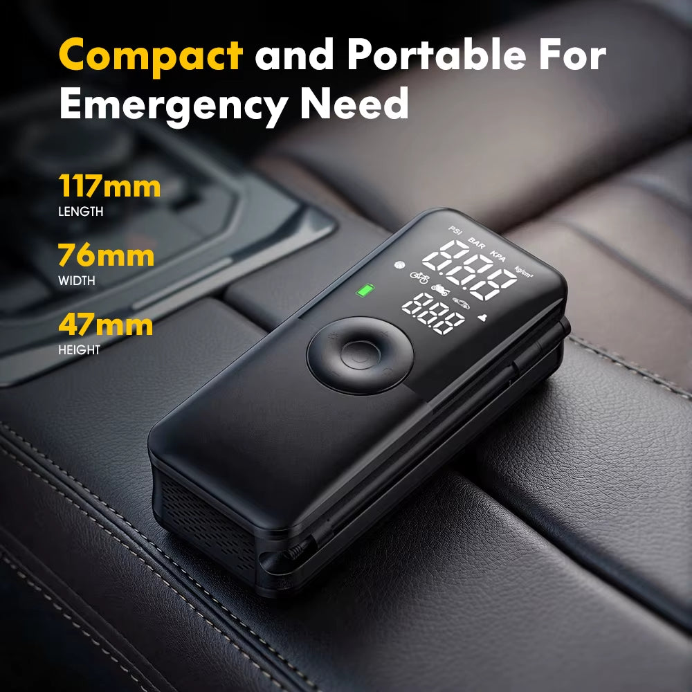 CARSUN Portable Tire Inflator Rechargeable Electric Inflator for Car Bicycle Digital Air Compressor Football Ball Inflator Pump
