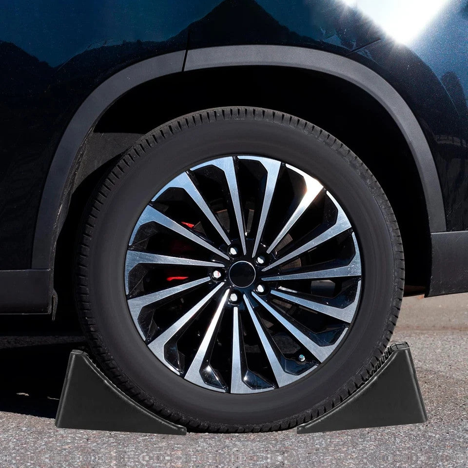 4-Pack Heavy-Duty Solid Rubber Wheel Chocks for Trailers and RVs