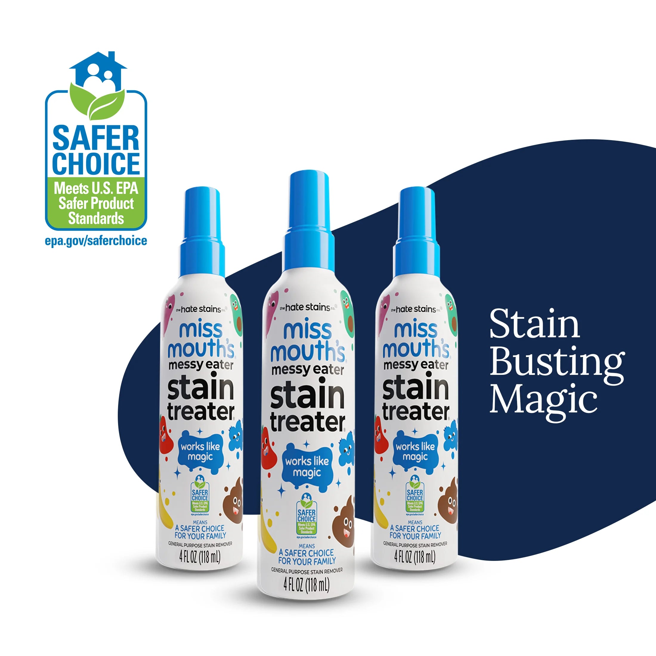 Miss Mouth'S Messy Eater Stain Treater Spray for Baby & Kids, 4 Fl Oz, Newborn & Baby Essentials, Stain Remover for Food, Grease, & More, Gentle on Laundry