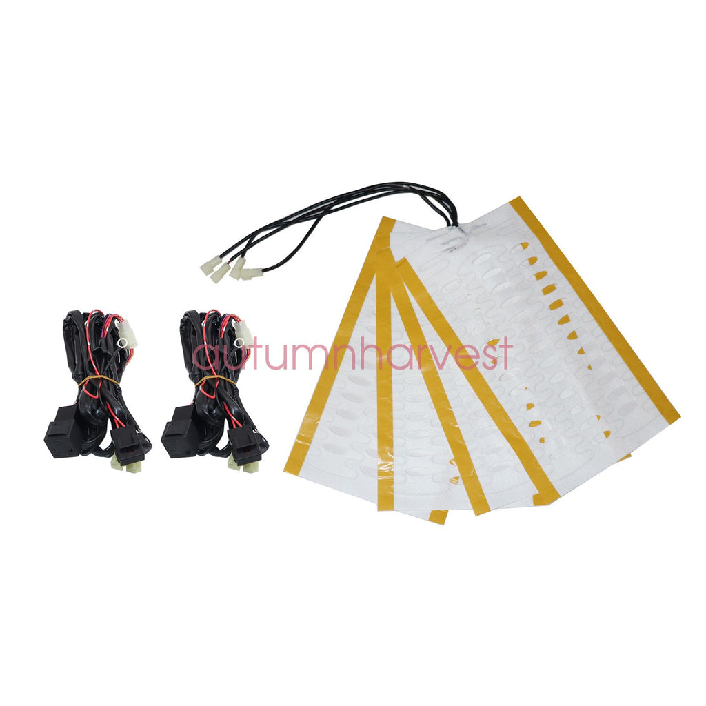 12V Universal Round Heated Seat Kit with 2 Seats and 4 Heating Pads