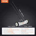 Succebuy Rolling Magnetic Sweeper with Wheels Push-Type Magnetic Pick up Sweeper Large Magnet Pickup Lawn Telescoping Sweeper