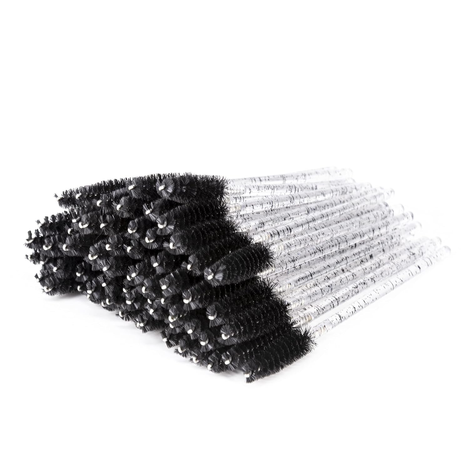 I-Laesh 100 Pcs Crystal Blue Eyelash Brush Set - Sparkling Mascara Wands & Professional Eyebrow Spoolies for Flawless Makeup Application