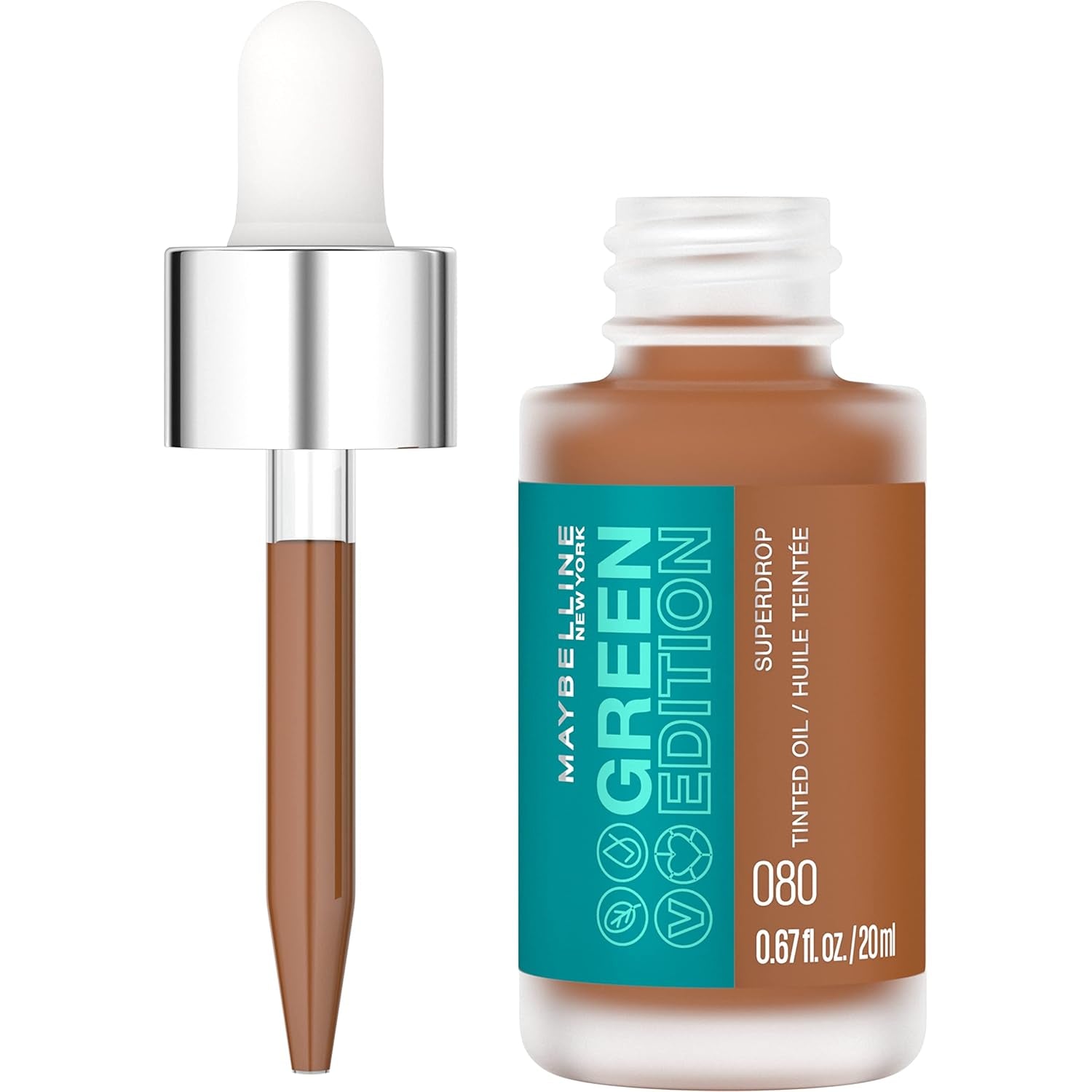 Maybelline Green Edition Superdrop Tinted Oil Foundation - Adjustable Natural Coverage with Jojoba & Marula Oil, 35ml