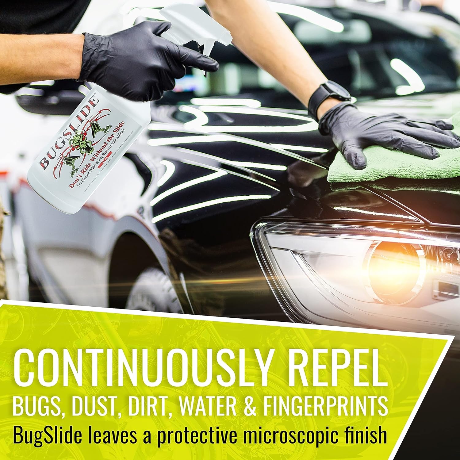 Ultimate Bugslide All-Purpose Car Cleaner & Detailer Spray – 32 Oz for Interior & Exterior Shine, Degreasing, and Polishing, Effortlessly Wipes Away Bugs on All Surfaces!