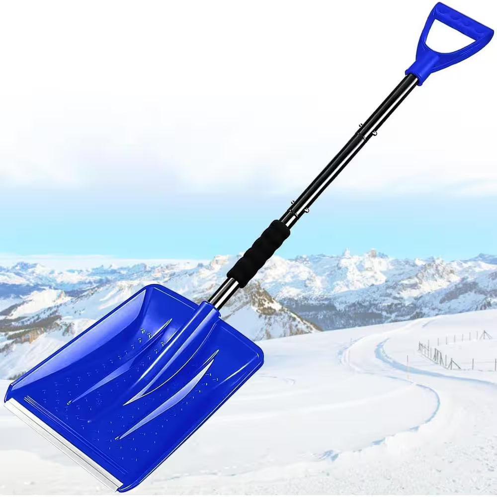 42.5 In. Aluminum Handle Aluminum Snow Shovel, Portable Foldable Lightweight for Car Driveway Garden Emergency