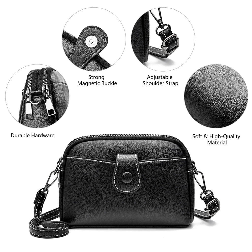 Womens Small Crossbody Bag Shoulder Hand Bags Leather Crossbody Purse for Women Lightweight Adjustable Strap Blue