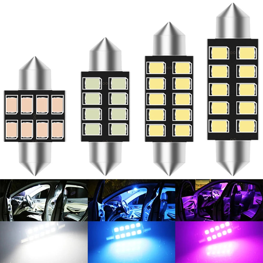 2Pcs Canbus C5W Led Festoon C5W Led Purple 31Mm Led 36Mm 39Mm 41Mm Led Car Led Lights Ice Blue Interior Light White Reading Lamp