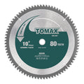 TOMAX 10-Inch 80 Tooth TCG Aluminum & Non-Ferrous Metal Saw Blade - Precision Cutting with 5/8-Inch Arbor