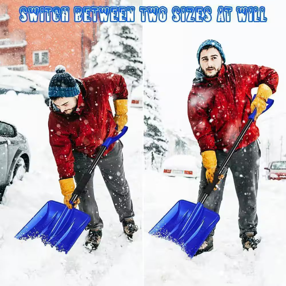 42.5 In. Aluminum Handle Aluminum Snow Shovel, Portable Foldable Lightweight for Car Driveway Garden Emergency