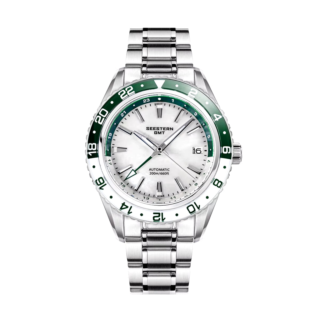 SEESTERN Men of Watch Office GMT Automatic NH34 Movement Sapphire Glass Bezel 20Bar Waterproof Diver Mechanical Wristwatch S456