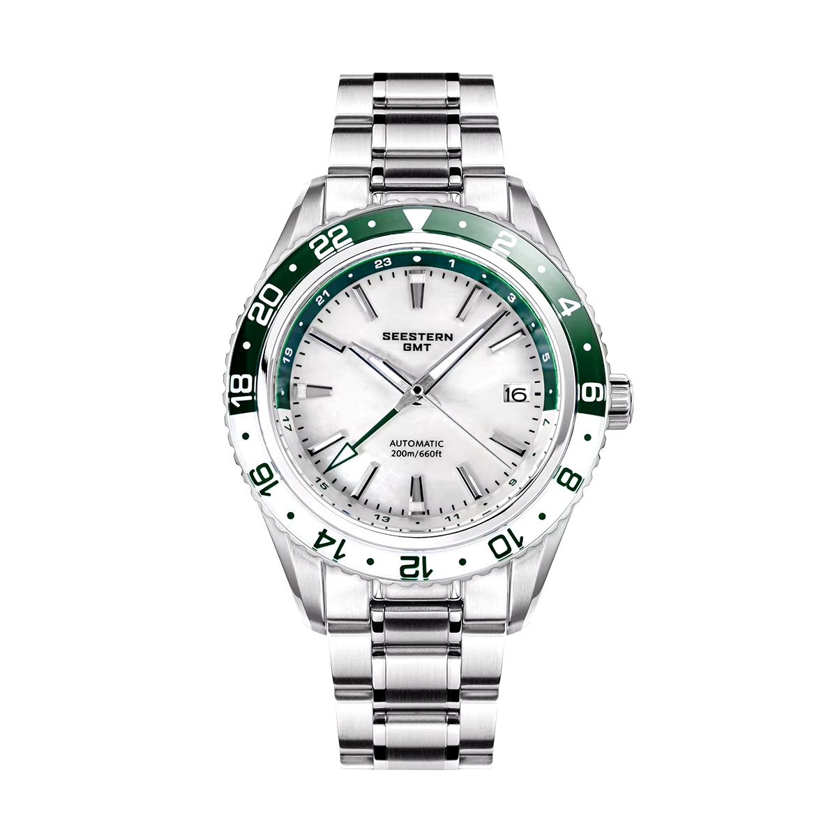 SEESTERN Men of Watch Office GMT Automatic NH34 Movement Sapphire Glass Bezel 20Bar Waterproof Diver Mechanical Wristwatch S456