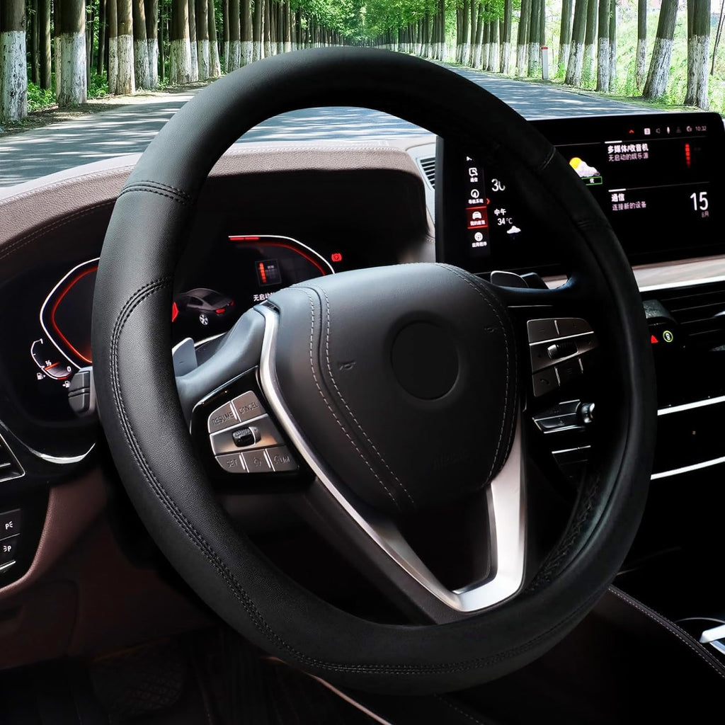 Universal Car Steering Wheel Cover Durable Leather Cover with Anti-Slip Lining 1