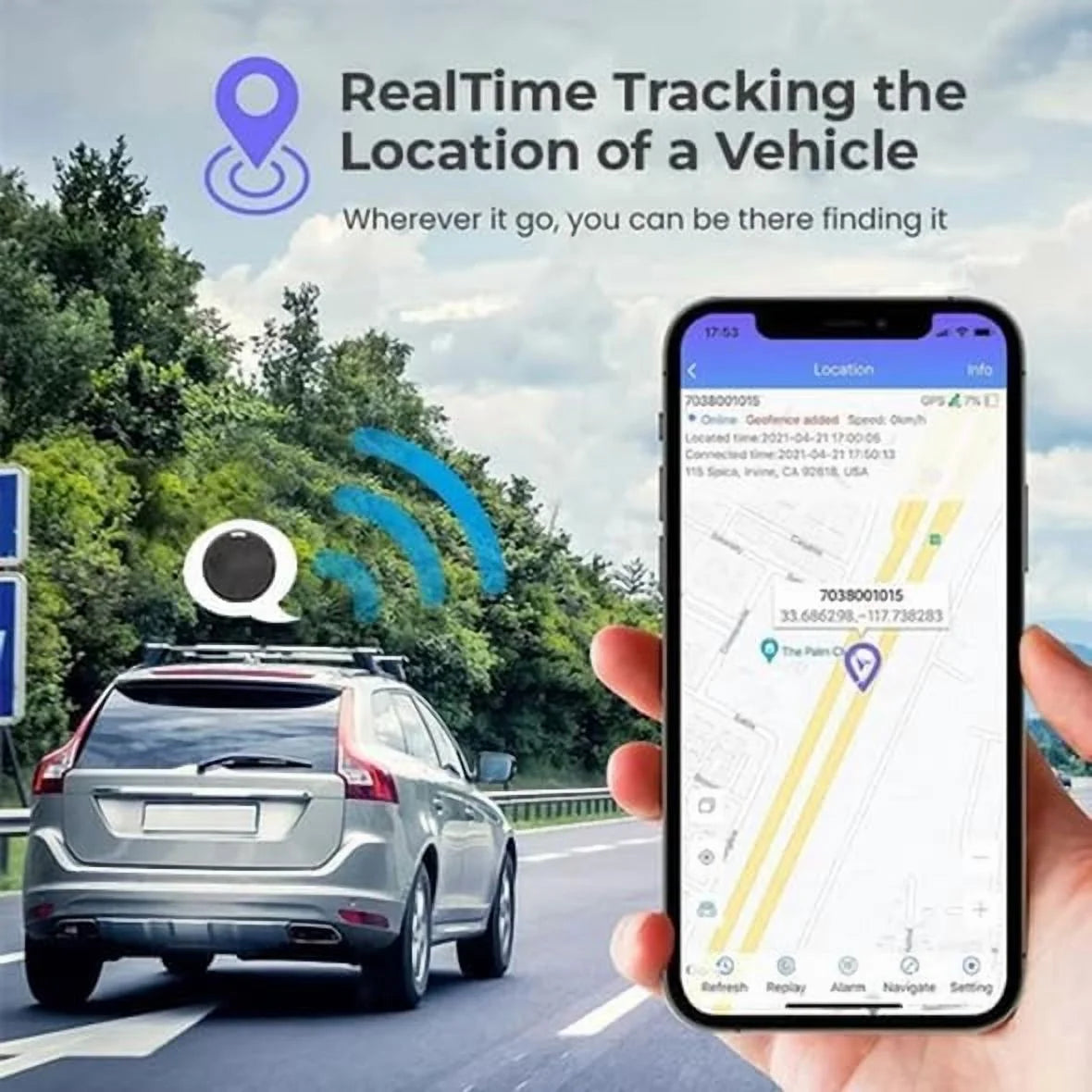 Easyfind Mini GPS Tracker for Vehicles, Mini Worldwide GPS Tracker, Car Locator Tracker, Car Vehicle Tracking Anti-Lost Locator for Tracking System