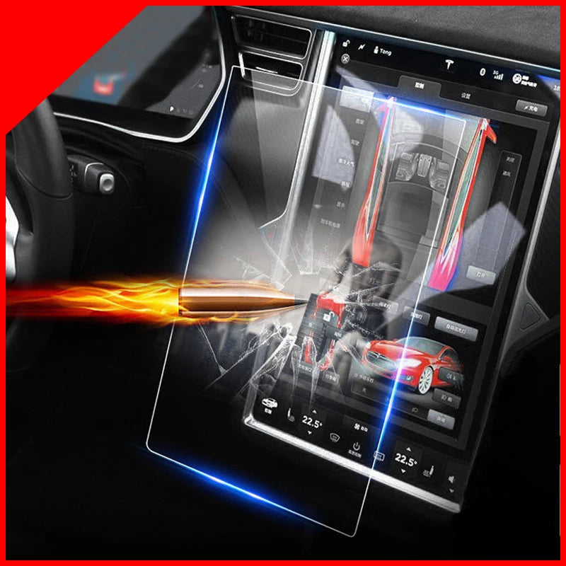 Car HD Matte Tempered Glass Screen Protector Center Control Touchscreen Navigation Protector Glass Film for Tesla Model S X