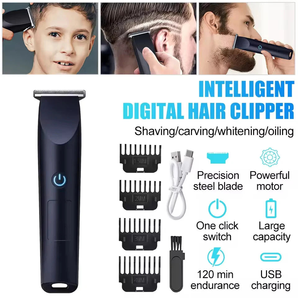 NEW 2026 Design of Adjustable Cutter Head with USB Charging for Electric Hair Clipper Hair and Beard Trimming