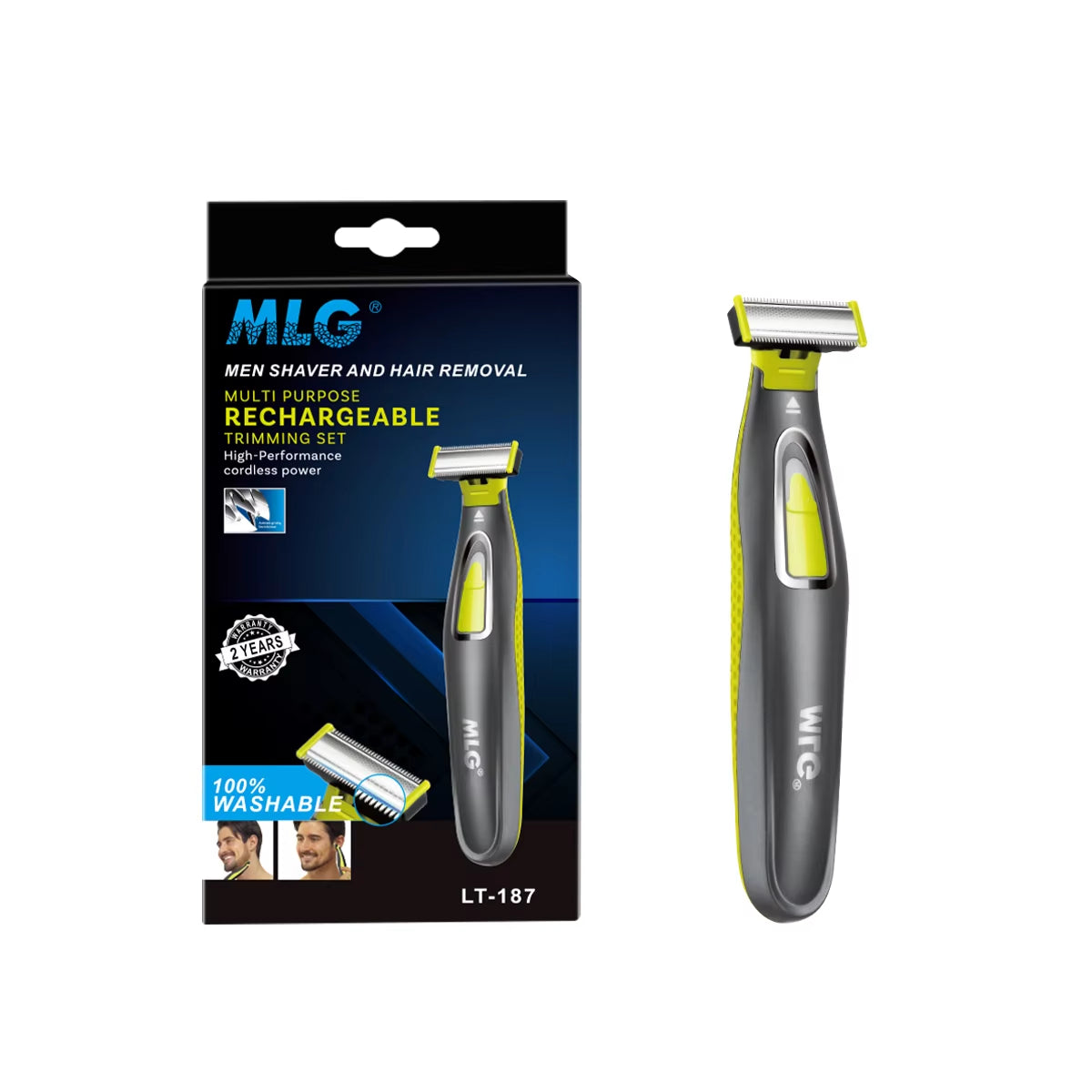 MLG Electric Shaver for Men and Women Portable Full Body Trimmer USB T Shaped Blade Razor for Beard Armpit for Washable