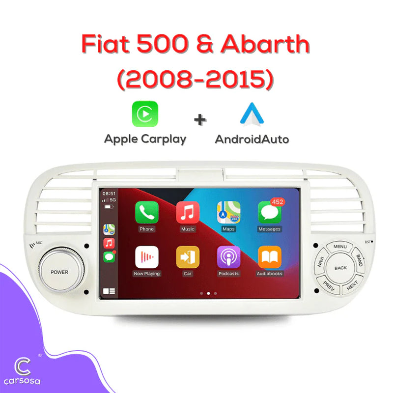 FIAT 500 & Abarth | 2008-2015 | Apple Carplay & Android Auto | 7.0" Car Radio