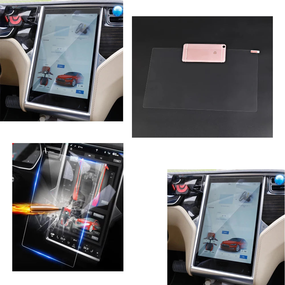 Car HD Matte Tempered Glass Screen Protector Center Control Touchscreen Navigation Protector Glass Film for Tesla Model S X