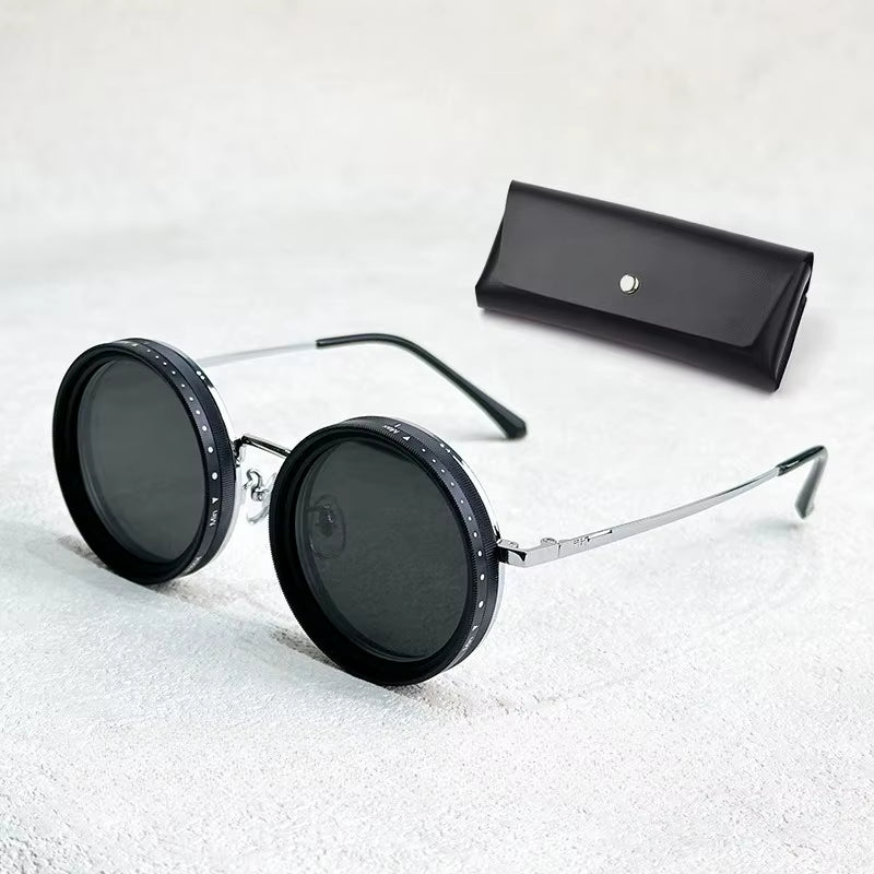 Handmade ND Adjustable Sunglasses 1~9 Manual Dimming Glasses Fishing Filter Shades UV400 Vintage Steampunk Polarized Sun Glasses