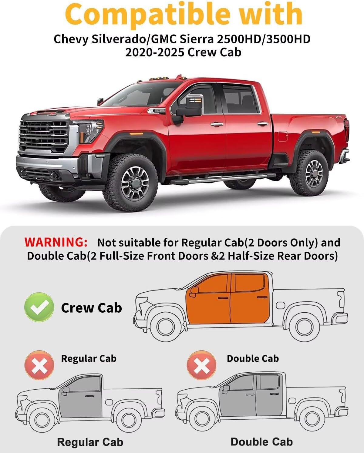 In-Channel Rain Guards for Chevy Silverado/GMC Sierra 2500HD 35