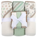 Baby Essentials 6 Piece Hooded Bath Towel Washcloth Set for Infant, Newborns, Toddlers 3 – 24 Months for Bath Time, Showers, Lounge, Beach, Pool in Dinosaurs & Stripes