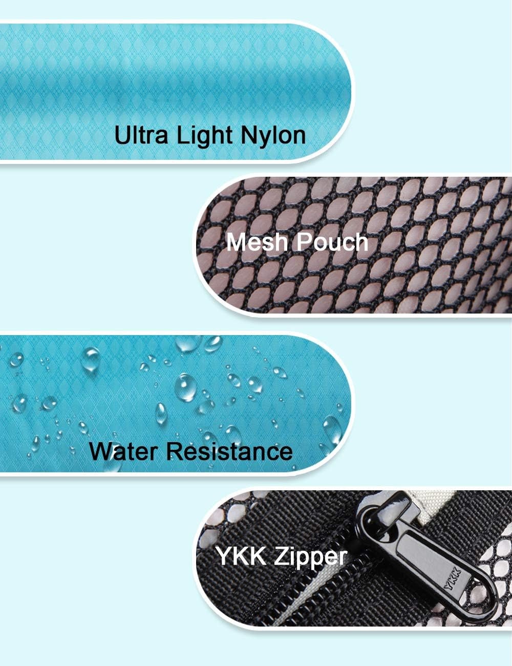 GOX Travel Small Toiletry Bag for Men Nylon Dopp Kit Medicine Bag Travel Organizer Pouch Shave Kits for Teens Toiletry Essentials Bathroom Compact (Turquoise, 9.8 * 4.3 * 3.3 Inches)