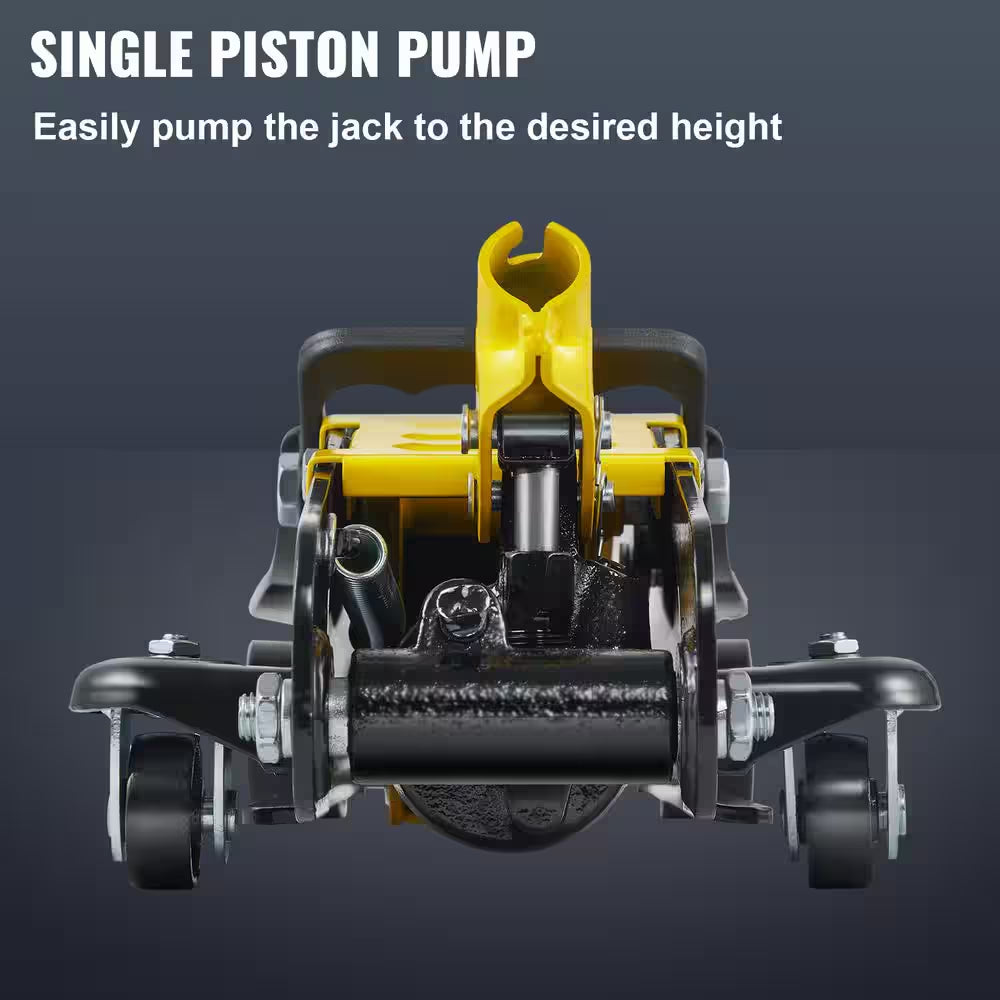 Low Profile Floor Jack 2.5 Ton Heavy Steel Single Piston Hydraulic Pump Heavy-Strength Steel Construction