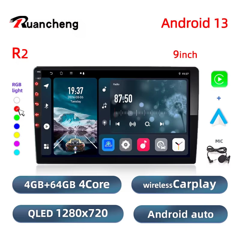 Android13 7 9 10 Inch Car Radio GPS 2 Din Radio Stereo Receiver Player 64G Multimedia Player Wireless Carplay Android Auto Gift