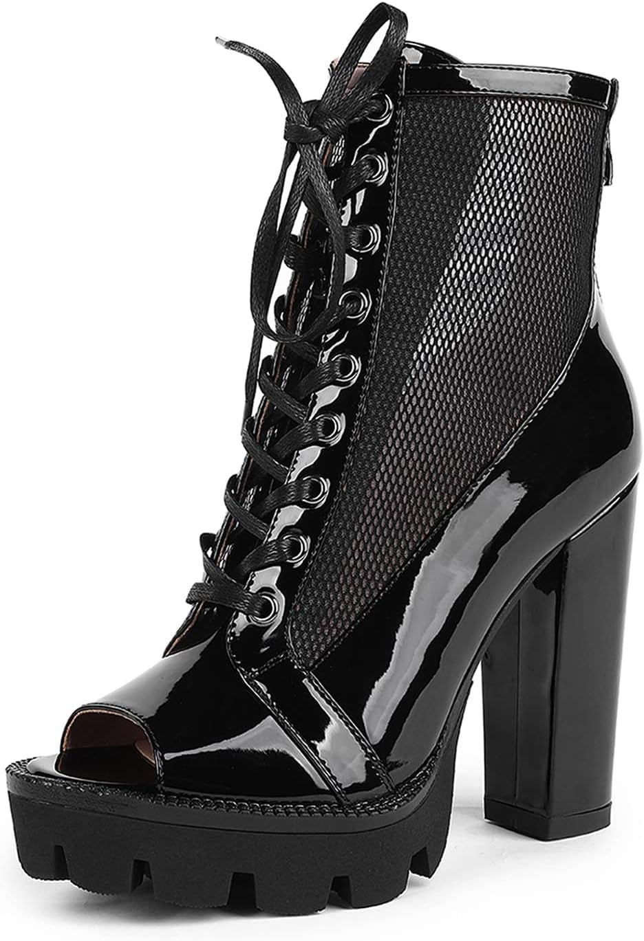 Wetkiss Chunky Heel Boots Black Platform Boots for Women Heeled Combat Boots High Heel Boots Women'S Ankle Boots with Heel Black Booties for Women