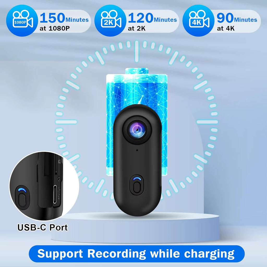 High Quality Mini Vlog 4K HD Digital Camera Wifi Wireless 128GB Pocket Body Cam Hot Selling Portable Action Cam for Sports Video
