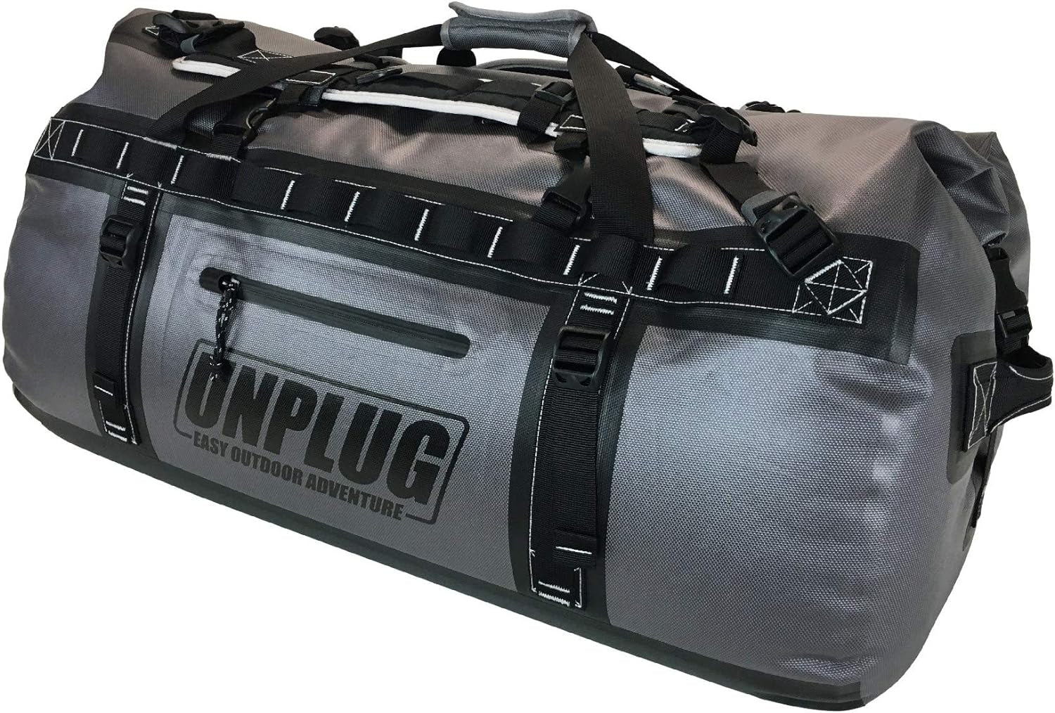 UNPLUG Ultimate Adventure | 1680D Heavy Duty Waterproof Bag | Large Travel Bag Which Can Be Used for Camping, Motorcycling, Boating, or Hunting|155L Adventure Orange