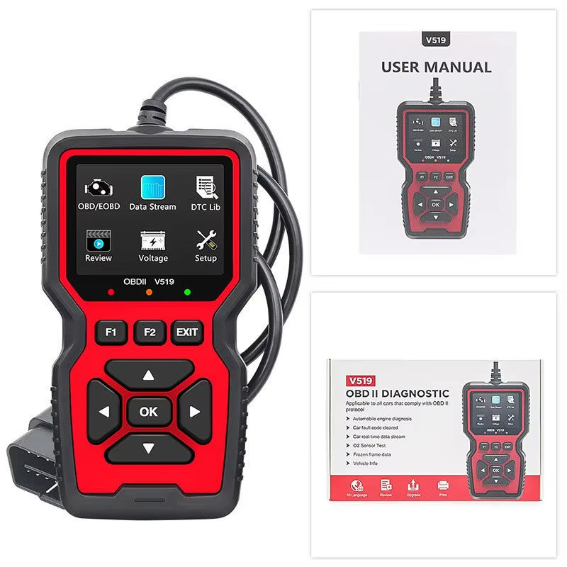 ZCLC V519 OBD2 Car Diagnostic Scanner Handheld Auto Code Reader English Language Support Plug & Play for All Vehicles