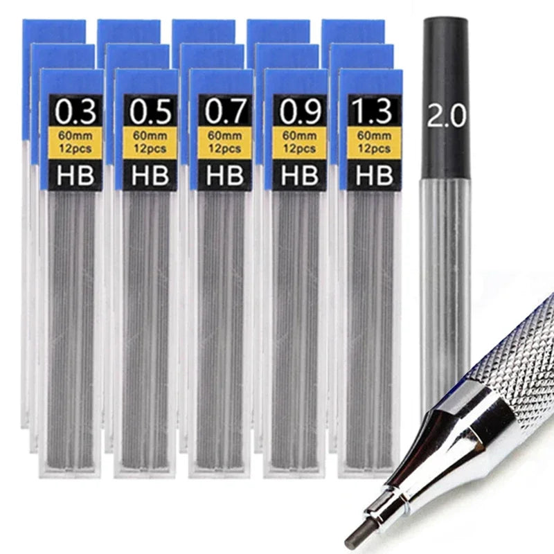 6-1Pcs Mechanical Pencil Lead 0.3 0.5 0.7 0.9 1.3 2.0 HB Refill Leads for Mechanical Pencil Drawing Automatic Pencils Stationery
