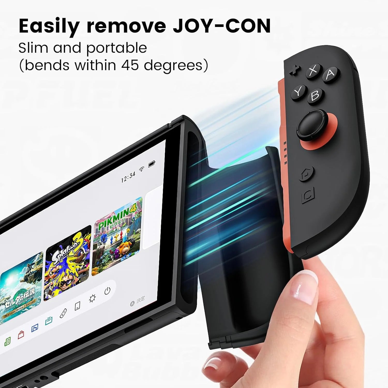 TPU Protective Case with Enhanced Grip for Switch 2 Games Console - Anti-Slip Handle Cover and Accessories
