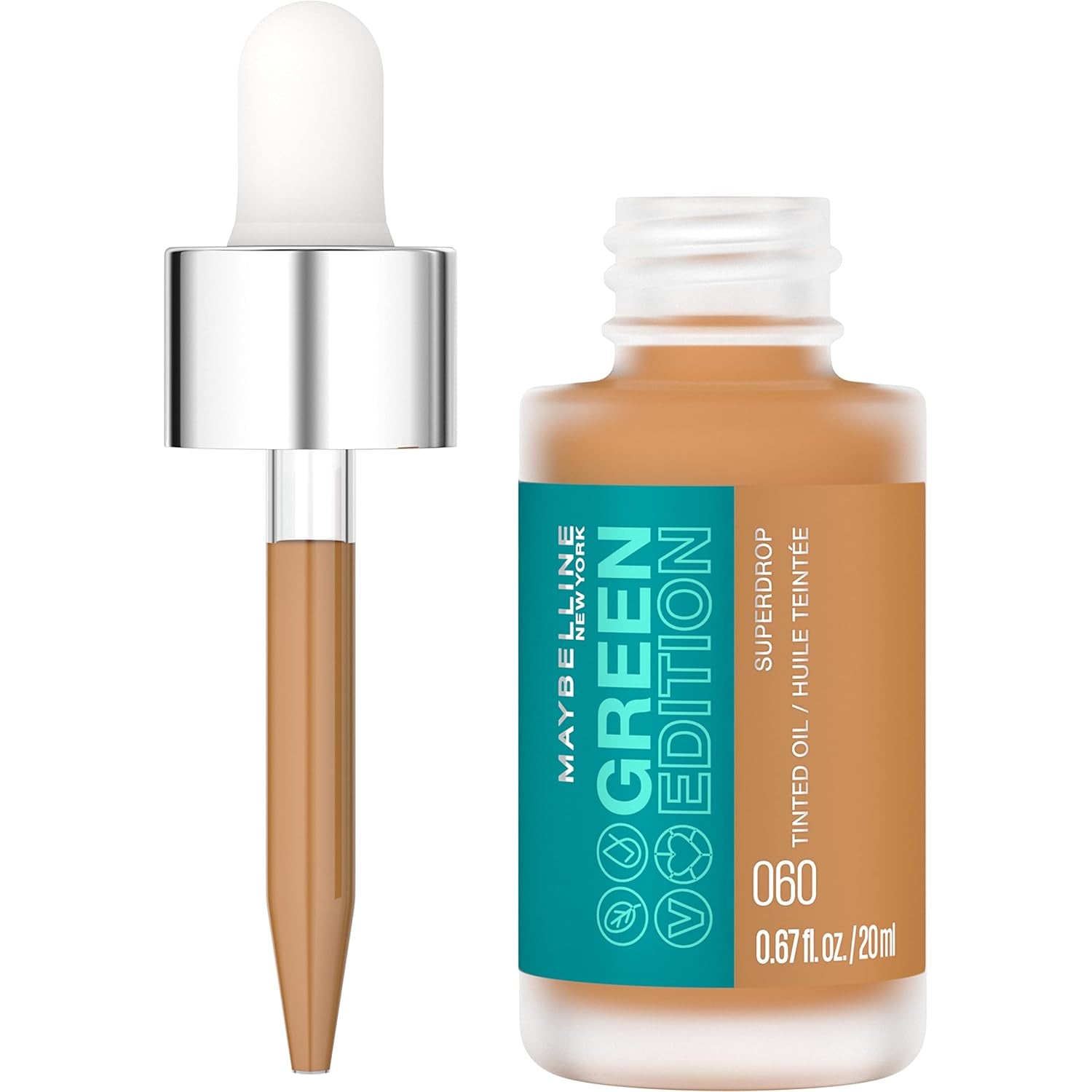 Maybelline Green Edition Superdrop Tinted Oil Foundation - Adjustable Natural Coverage with Jojoba & Marula Oil, 35ml